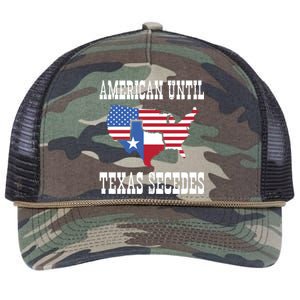 American Until Texas Secedes For Lone Star States Retro Rope Trucker Hat Cap