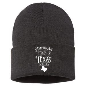 American Until Texas Secedes Sayings Texan State Pride Sustainable Knit Beanie