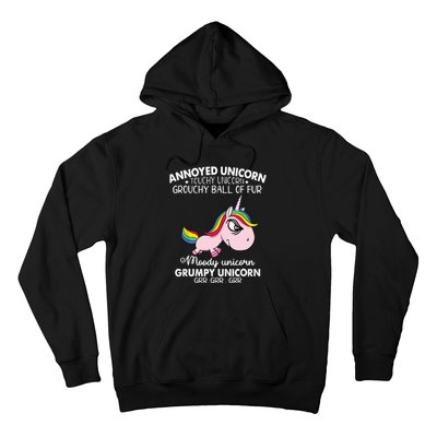 Annoyed Unicorn Touchy Unicorn Grouchy Ball Of Fur Hoodie