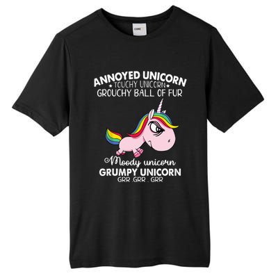 Annoyed Unicorn Touchy Unicorn Grouchy Ball Of Fur Tall Fusion ChromaSoft Performance T-Shirt