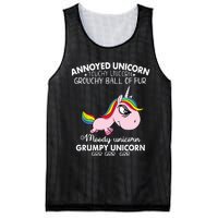 Annoyed Unicorn Touchy Unicorn Grouchy Ball Of Fur Mesh Reversible Basketball Jersey Tank