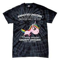 Annoyed Unicorn Touchy Unicorn Grouchy Ball Of Fur Tie-Dye T-Shirt