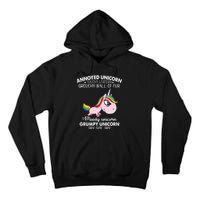 Annoyed Unicorn Touchy Unicorn Grouchy Ball Of Fur Tall Hoodie