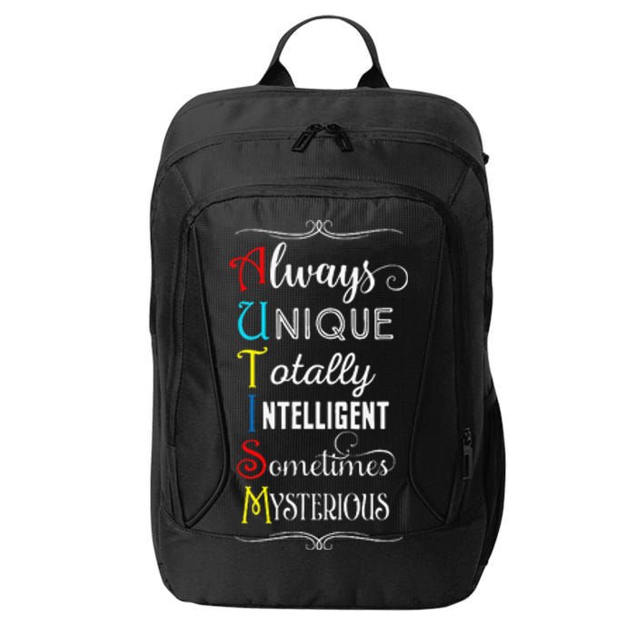 Always Unique Totally Intelligent Autism Awareness City Backpack