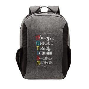 Always Unique Totally Intelligent Autism Awareness Vector Backpack