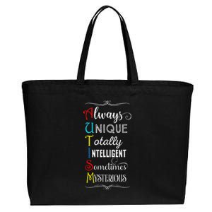 Always Unique Totally Intelligent Autism Awareness Cotton Canvas Jumbo Tote