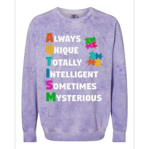 Always Unique Totally Intelligent Sometimes Mysterious Colorblast Crewneck Sweatshirt