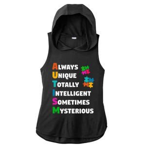 Always Unique Totally Intelligent Sometimes Mysterious Ladies PosiCharge Tri-Blend Wicking Draft Hoodie Tank