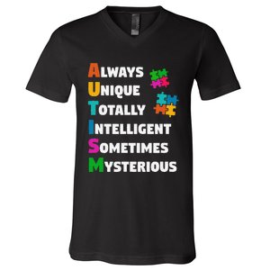 Always Unique Totally Intelligent Sometimes Mysterious V-Neck T-Shirt