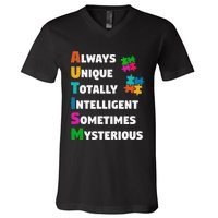 Always Unique Totally Intelligent Sometimes Mysterious V-Neck T-Shirt