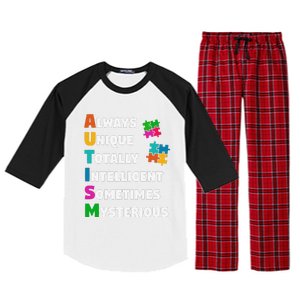 Always Unique Totally Intelligent Sometimes Mysterious Raglan Sleeve Pajama Set