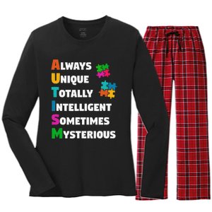 Always Unique Totally Intelligent Sometimes Mysterious Women's Long Sleeve Flannel Pajama Set 