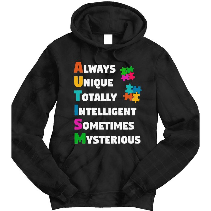 Always Unique Totally Intelligent Sometimes Mysterious Tie Dye Hoodie