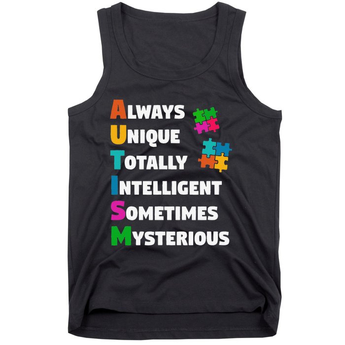 Always Unique Totally Intelligent Sometimes Mysterious Tank Top