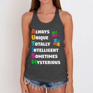 Always Unique Totally Intelligent Sometimes Mysterious Women's Knotted Racerback Tank