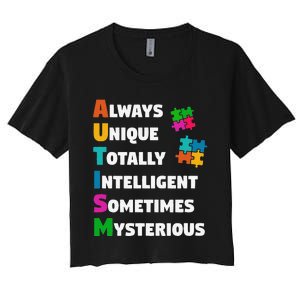 Always Unique Totally Intelligent Sometimes Mysterious Women's Crop Top Tee