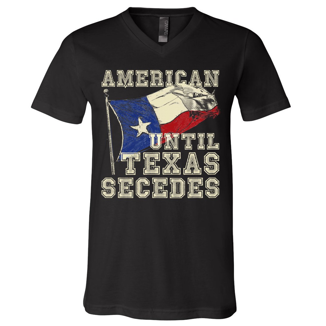 American Until Texas Secedes Texas V-Neck T-Shirt
