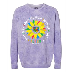 Always Unique Totally Intelligent Sometimes Mysterious Great Gift Colorblast Crewneck Sweatshirt