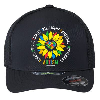 Always Unique Totally Intelligent Sometimes Mysterious Great Gift Flexfit Unipanel Trucker Cap