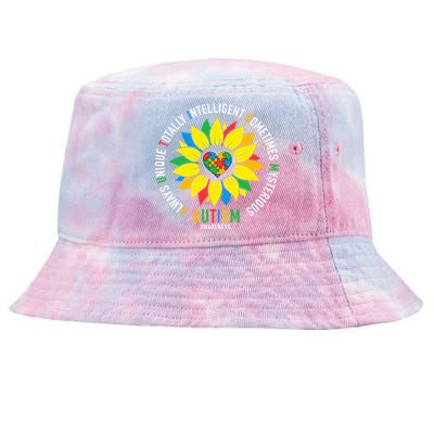 Always Unique Totally Intelligent Sometimes Mysterious Great Gift Tie-Dyed Bucket Hat