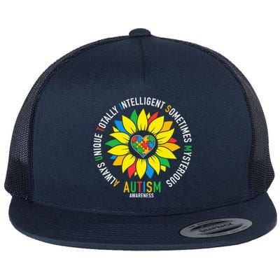 Always Unique Totally Intelligent Sometimes Mysterious Great Gift Flat Bill Trucker Hat