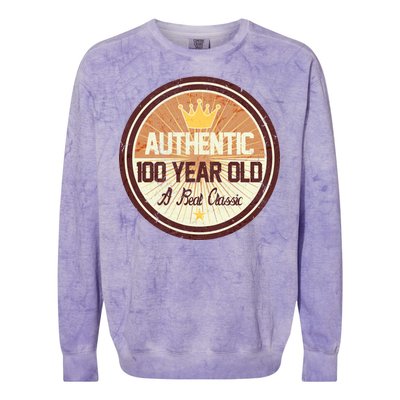 Authentic 100 Year Old Classic 100th Birthday Colorblast Crewneck Sweatshirt