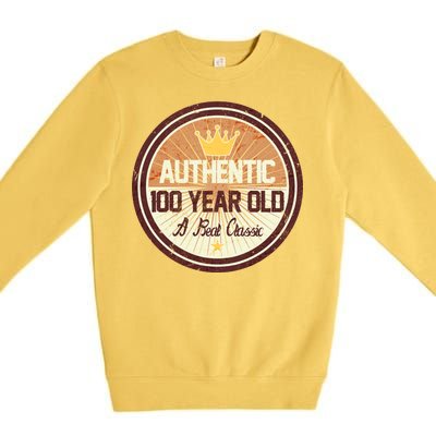 Authentic 100 Year Old Classic 100th Birthday Premium Crewneck Sweatshirt