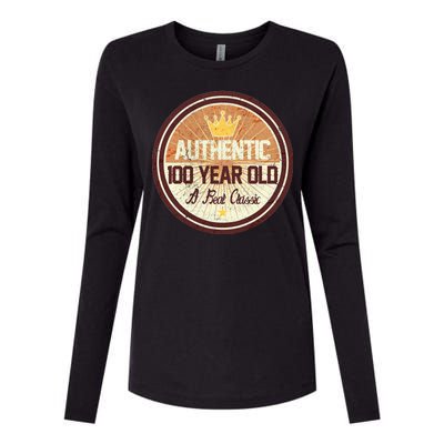 Authentic 100 Year Old Classic 100th Birthday Womens Cotton Relaxed Long Sleeve T-Shirt