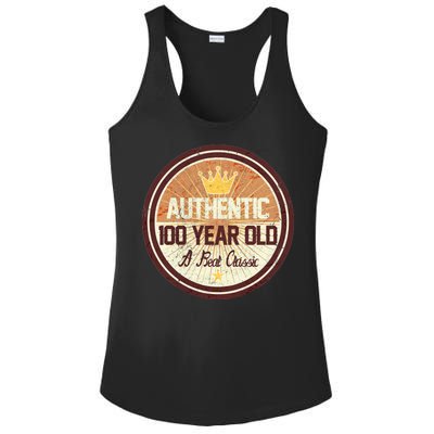 Authentic 100 Year Old Classic 100th Birthday Ladies PosiCharge Competitor Racerback Tank