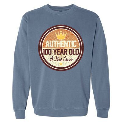 Authentic 100 Year Old Classic 100th Birthday Garment-Dyed Sweatshirt