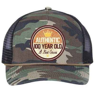 Authentic 100 Year Old Classic 100th Birthday Retro Rope Trucker Hat Cap