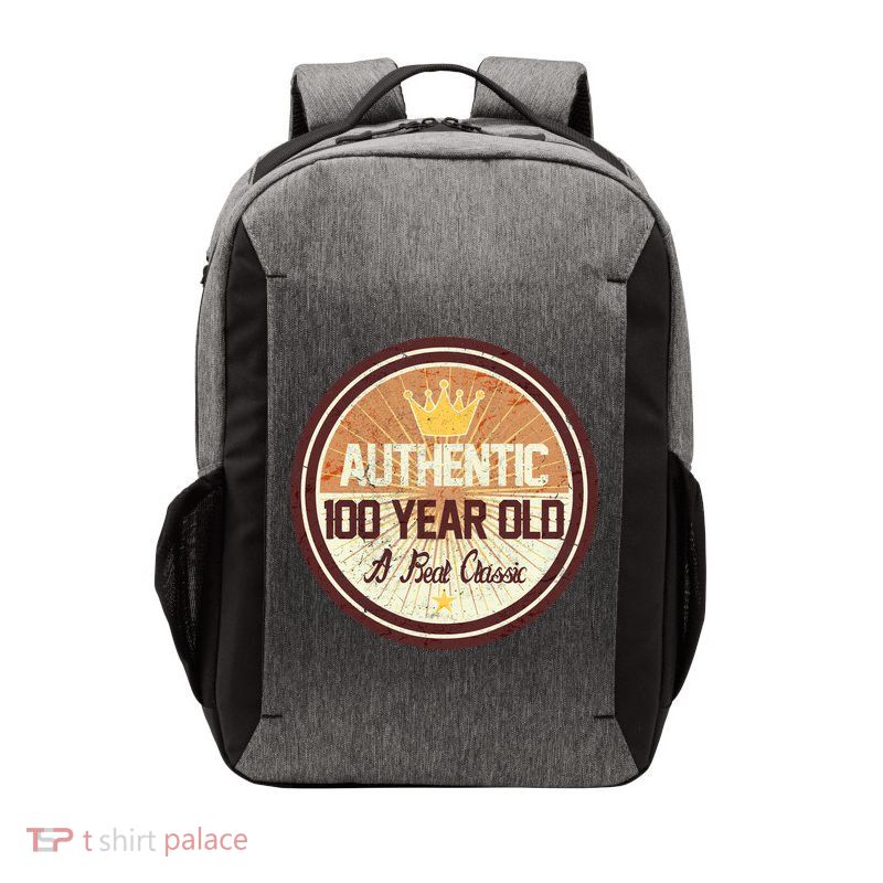Authentic 100 Year Old Classic 100th Birthday Vector Backpack
