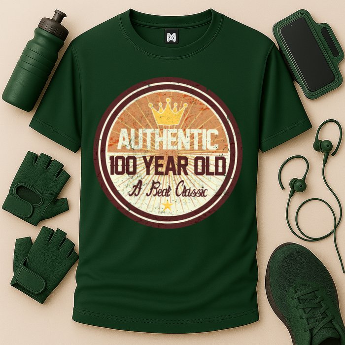 Authentic 100 Year Old Classic 100th Birthday Cooling Performance Crew T-Shirt