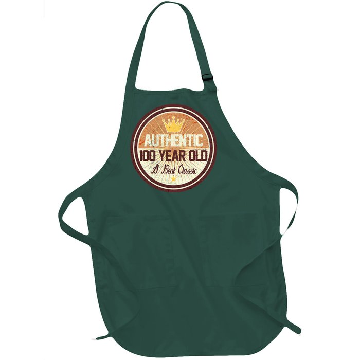 Authentic 100 Year Old Classic 100th Birthday Full-Length Apron With Pockets