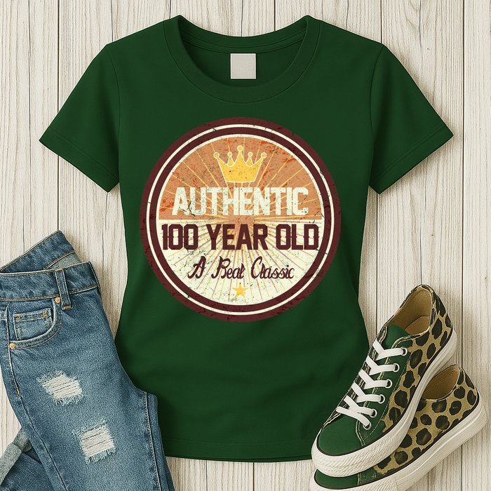 Authentic 100 Year Old Classic 100th Birthday Womens T-Shirt