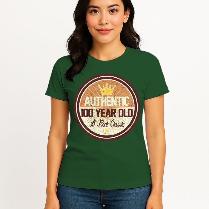 Authentic 100 Year Old Classic 100th Birthday Womens T-Shirt