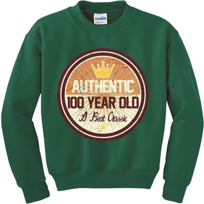 Authentic 100 Year Old Classic 100th Birthday Kids Sweatshirt