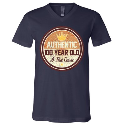 Authentic 100 Year Old Classic 100th Birthday V-Neck T-Shirt