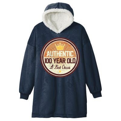 Authentic 100 Year Old Classic 100th Birthday Hooded Wearable Blanket