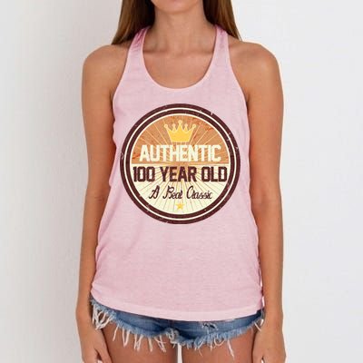 Authentic 100 Year Old Classic 100th Birthday Women's Knotted Racerback Tank