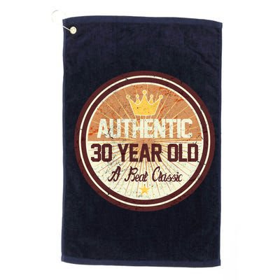 Authentic 30 Year Old Classic 30th Birthday Platinum Collection Golf Towel