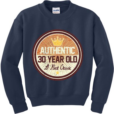 Authentic 30 Year Old Classic 30th Birthday Kids Sweatshirt