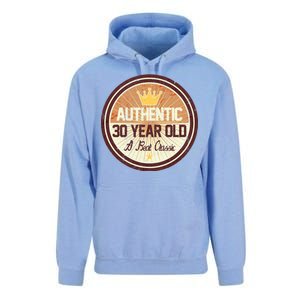 Authentic 30 Year Old Classic 30th Birthday Unisex Surf Hoodie