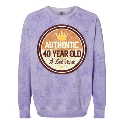 Authentic 40 Year Old Classic 40th Birthday Colorblast Crewneck Sweatshirt