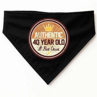 Authentic 40 Year Old Classic 40th Birthday USA-Made Doggie Bandana
