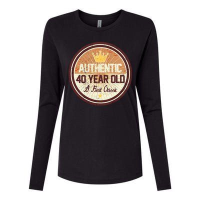 Authentic 40 Year Old Classic 40th Birthday Womens Cotton Relaxed Long Sleeve T-Shirt