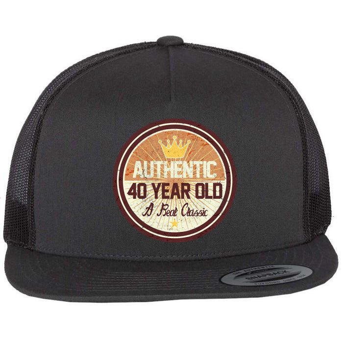 Authentic 40 Year Old Classic 40th Birthday Flatbill Hat