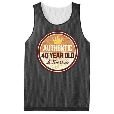 Authentic 40 Year Old Classic 40th Birthday Mesh Reversible Basketball Jersey Tank