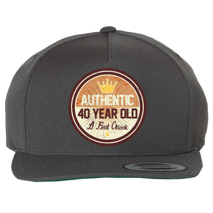 Authentic 40 Year Old Classic 40th Birthday Wool Snapback Cap