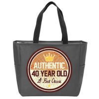 Authentic 40 Year Old Classic 40th Birthday Zip Tote Bag